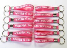 Wholesale Bulk Lot 12 Pink Fight Against Breast Cancer Awareness Keychains #324 picture
