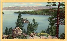 c1940s Linen Postcard Lake Tahoe CA California Emerald Bay picture