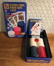 Pavilion Poker Playing Cards 50 Large Poker Chips & 5 Dice in a Collector's Tin picture