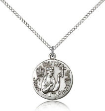 Saint Thomas More Medal For Women - .925 Sterling Silver Necklace On 18 Chai... picture