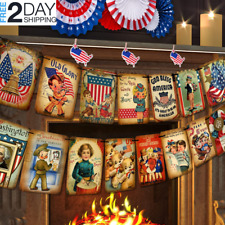 4Th of July Banner Independence Day Patriotic Decorations - 4Th of July Vintage  picture