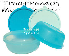 Tupperware Deluxe Modular Nesting Bowls 2.5 c Set of 2 Shades of Blue New picture