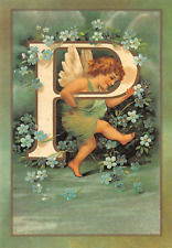 L'Alphabet Des Angelots Cupid's Paris Alphabet Letter P Postcard 5847c picture