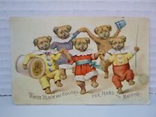 c1890 J&P Coats' Best Six Cord Thread Dancing Dogs Advertising Trade Card picture