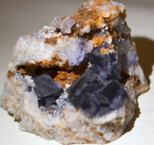 Purple Violet CUBIC Fluorite on matrix from Argentina * RARE LOCATION * picture