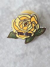 Vintage Yellow Texas Rose  Lapel Hat  Pin Pinback picture