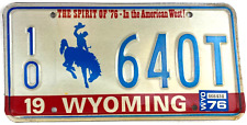 Wyoming 1976 License Plate Vintage Auto Tag Fremont Co Cave Collector Decor picture