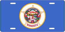 Minnesota State Flag LICENSE PLATE FRONT AUTO USA MADE SUV CAR TRUCK picture