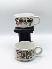 Vintage 1970’s Set Of Two Retro Ceramic Mugs Cups picture