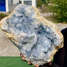 12.76LB Natural Blue Celestite Geode QuartzCrystal Mineral Specimen Healing picture