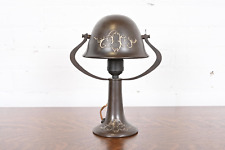 Heintz Antique Arts & Crafts Sterling Silver on Bronze Desk Lamp picture