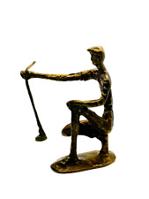 Vintage Bronze Golfer Lining Up Putt Figurine Payne Stewart 6.5