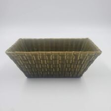 Brush McCoy Pottery Planter Green Basket Weave Rectangle 108-8 USA 8.5