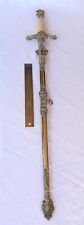 Vtg Masonic Knights Etched Blade Sword W/ Ornate Scabbard by MC LILLEY CO  picture