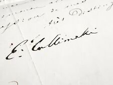 Royalty Prince CALLIMAKI Turkey Ottoman Empire Signed Letter Document Manuscript picture