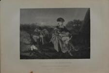 Antique Revolutionary War The Bivouac at Monmouth Original 1870's Engraving Art picture