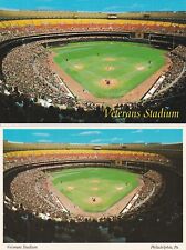 (2) Philadelphia Phillies Veterans Stadium Postcards - Border & Title Variations picture
