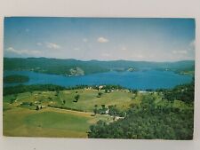 Postcard Aerial View Lake Bomoseen near Rutland Vermont c1963 picture