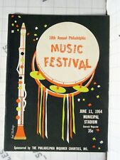10th Annual Philadelphia MUSIC FESTIVAL PROGRAM Municiple Stadium 1954 Inquirer picture