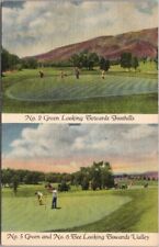 1941 GILMAN HOT SPRINGS California Postcard 2 Golf Course Views / Curteich Linen picture