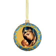 Madonna and Child Icon Christmas Ornament gift Decoration Blue Gold Color picture