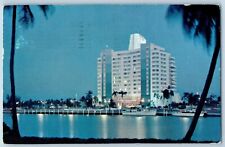 Miami Beach Florida FL Postcard Eden Rock Hotel Cabana Yacht Club c1956 Vintage picture