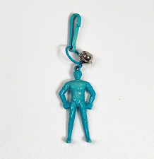 Vintage 1980s Plastic Bell Charm Super Hero Man Toy For 80s Necklace picture