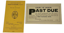 1916 Court Of Honor Past Due Membership First National Bank Cards Springfield IL picture