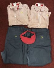 RARE Vintage 1983-85 McDonalds Employee Uniform Lot Pants Shirts Hat LOS ANGELES picture