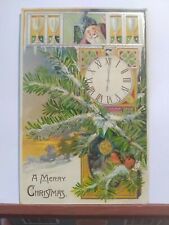Raphael Tuck. Christmas Post Cards. Father time, glitter,  bird's (G4)  picture