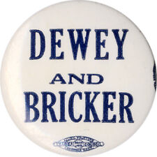 Scarce 1944 Thomas DEWEY AND John BRICKER Celluloid Pinback (2241) picture