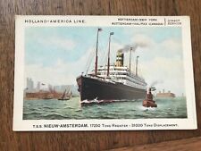Holland America Line TSS Nieuw Amsterdam Ship Postcard picture
