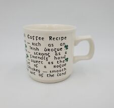 Vintage Carrigdhoun Irish Coffee Recipe Mug Cork Ireland St Patrick's Shamrocks  picture