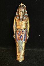 1920s Egyptian Pharaoh Mummy Pencil Pendant Gold & Enamel picture