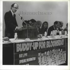 1991 Press Photo Dick Eymann, Bloomsday Association President, Speaks picture