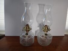 2 Vintage Lamplight Farms Oil Lamps, Embossed On Base 14 1/2