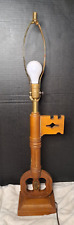 Early American Mid Century 1950s Vintage Tell City Wood Key Lamp -Tested/WORKS picture