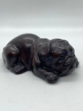 Bulldog Small Reddish Brown Resin Dog Figurine - E5 picture