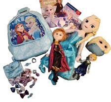 Huge Disney Frozen Elsa Anna Frozen Lot Plish Dolls Backpack Books Clips Bows 🎀 picture