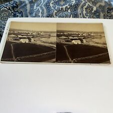 Antique Stereoview Card Photo: Old Harbor Village Block Island Boats Rhode RI picture