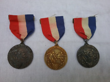 Lot of 3 Vintage Ridgewood, NJ PSAL Track Medals 1950s picture
