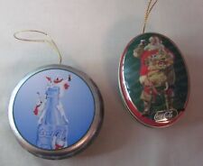 Lot 2: Vintage Coca-Cola Christmas Tree Ornaments--Hanging Tin Containers picture