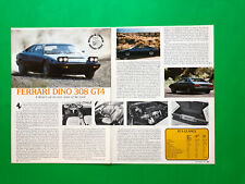 1979 FERRARI DINO 308 GT4 ORIGINAL VINTAGE 3 PAGE ARTICLE AD ROAD TEST picture
