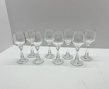Vintage MCM 8 Piece Liqueur Shot Glasses Cordial Sherry Clear Fancy Stem BARWARE picture