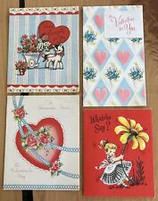 Vintage Valentines Day Cards Lot Of 4 A-Meri-Card/Hallmark/Litho/Greetings picture
