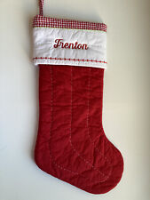 Pottery Barn Kids Medium Solid Quilted Christmas Stocking TRENTON Mono 2021 T1 picture