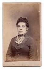 ANTIQUE CDV C. 1880s WM. McHENRY GORGEOUS YOUNG LADY IN DRESS FREEPORT ILLINOIS picture