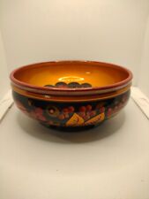  Vintage Hand painted Wood Bowl, Russian Made picture