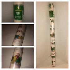 VTG John Deere Santa Clause Farm Tractor Christmas Gift Wrap Paper 40 sq ft NEW picture