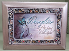 Precious Daughter Brushed Pewter Finish Jeweled Music Box You Light Up My Life picture